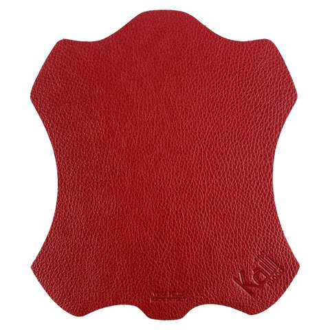K0001VB | Made in Italy mouse pad in genuine full-grain leather, dollar grain - Red - Dimensions: 20 x 23 cm - Packaging: TNT tubular bag