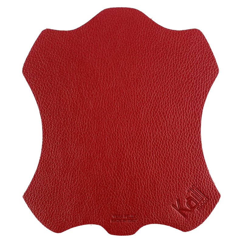 K0001VB | Made in Italy mouse pad in genuine full-grain leather, dollar grain - Red - Dimensions: 20 x 23 cm - Packaging: TNT tubular bag