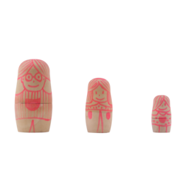 RUSSIAN WOODEN DOLLS - 8 / 6 / 4 cm - 3 pcs - 1 color