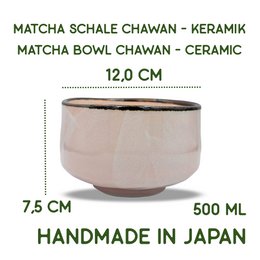 Japansk matcha skål chawan pinku håndlavet fra keramik