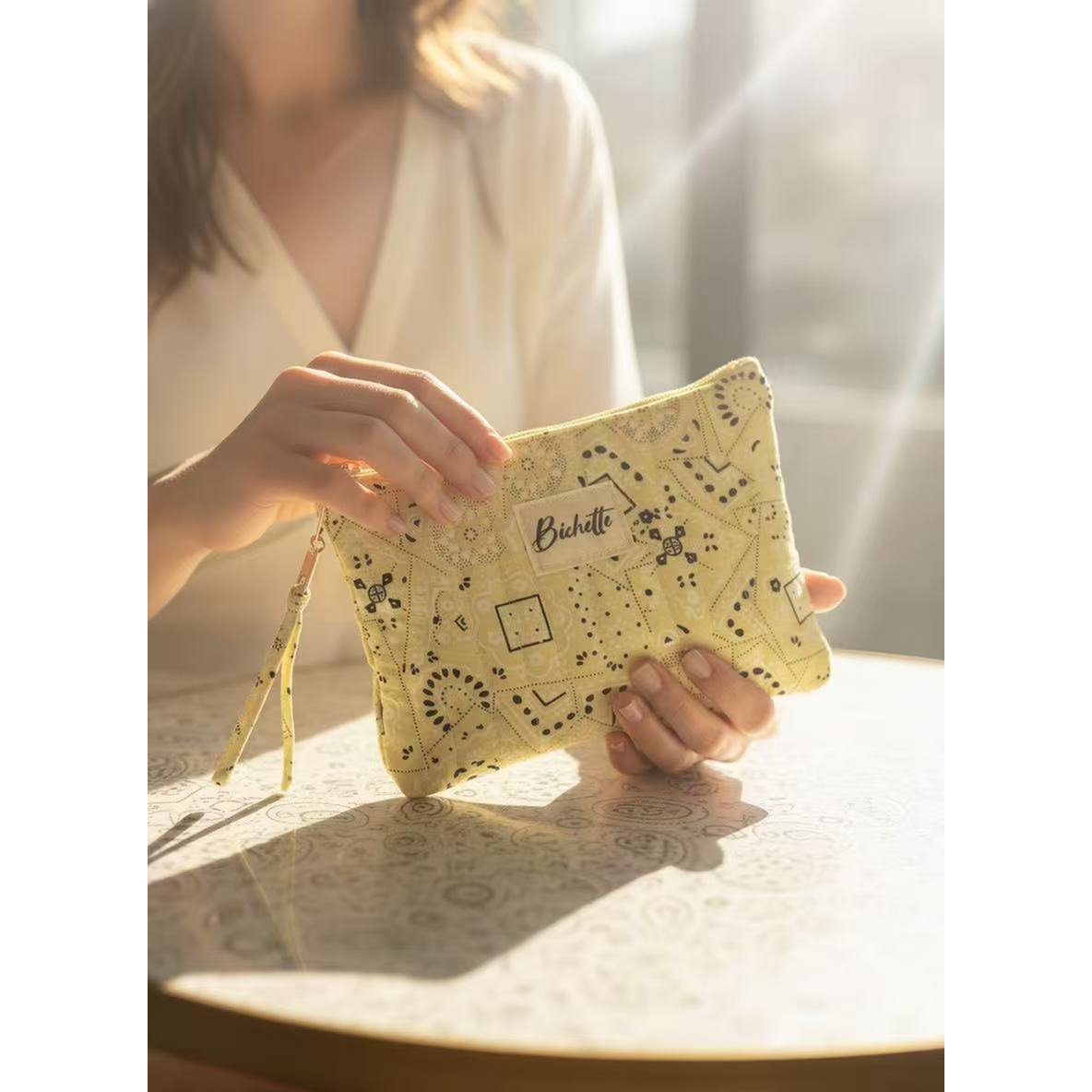 Estuche para lápices estampado Bichette de tela de colores Regalo acolchado