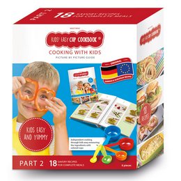 Kids Easy Cup Kogebog: Madlavning med børn (Del 2), Kogekassesæt inkl. 5 farverige målebægre