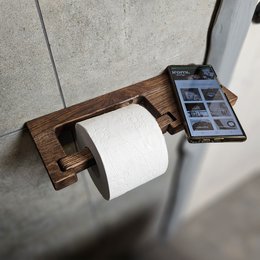 Porta della carta igienica fatta a mano per supporto a parete, organizzatore di bagno ecologico, piccolo casa o camper pronto