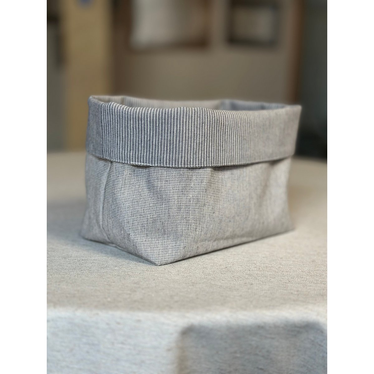 Canasta de tela, H = 20 cm, algodón reciclado, impreso | Nord 2