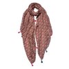 Sjaal Dames Print 90x180 cm Bruin Roze Synthetisch Shawl Dames