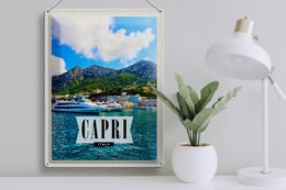Tin Sign Travel 30x40cm Capri Italy Island Sea Vacation