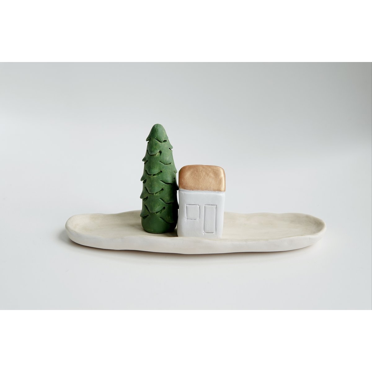 Christmas Giftbox with house, tree and candle