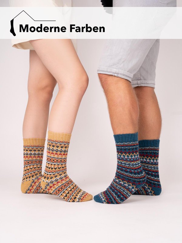 Un paio di calzini in lana 45% di lana design
