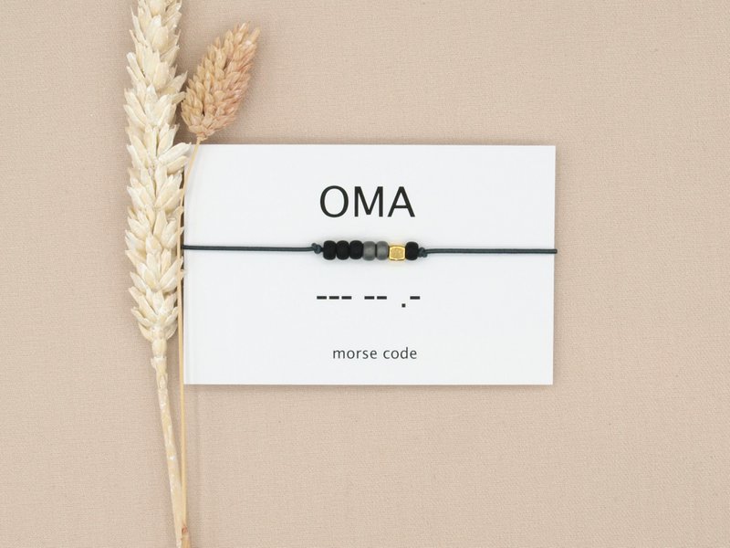 Morse code armband Oma (zilver,rosé goud,goud)