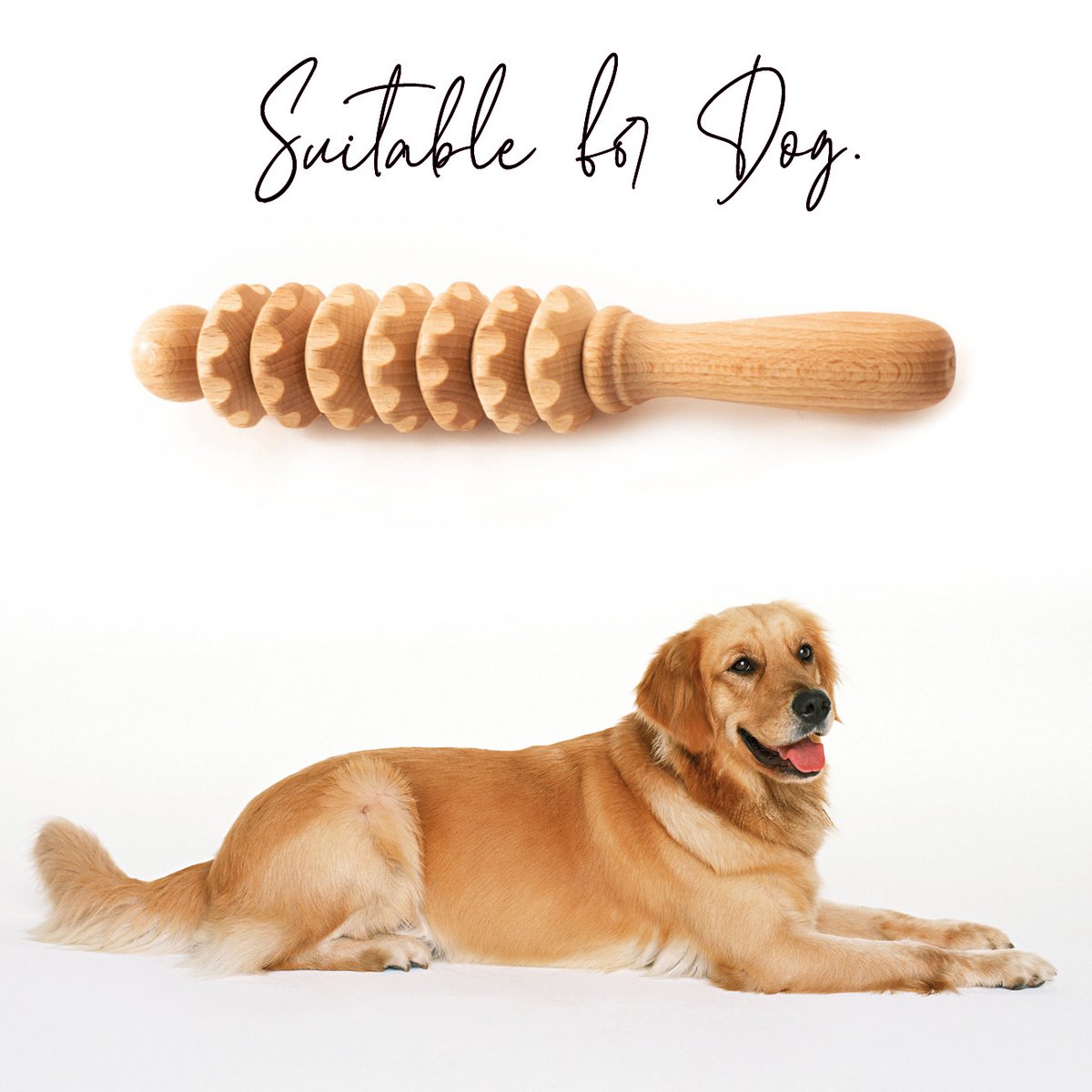 Herramienta de masaje masajeador de madera para perros, gatos y caballos