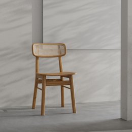Jenson Esszimmerstuhl, Rattan und Natursitz