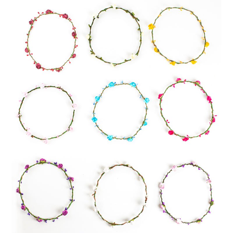 CORONA DI FIORI FINI (10 colori) - ST457