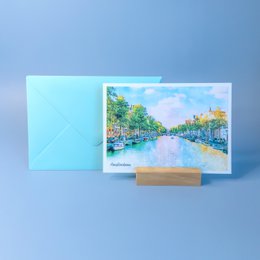 Amsterdam Canal, Netherlands  - A6 Postcard with Envelope