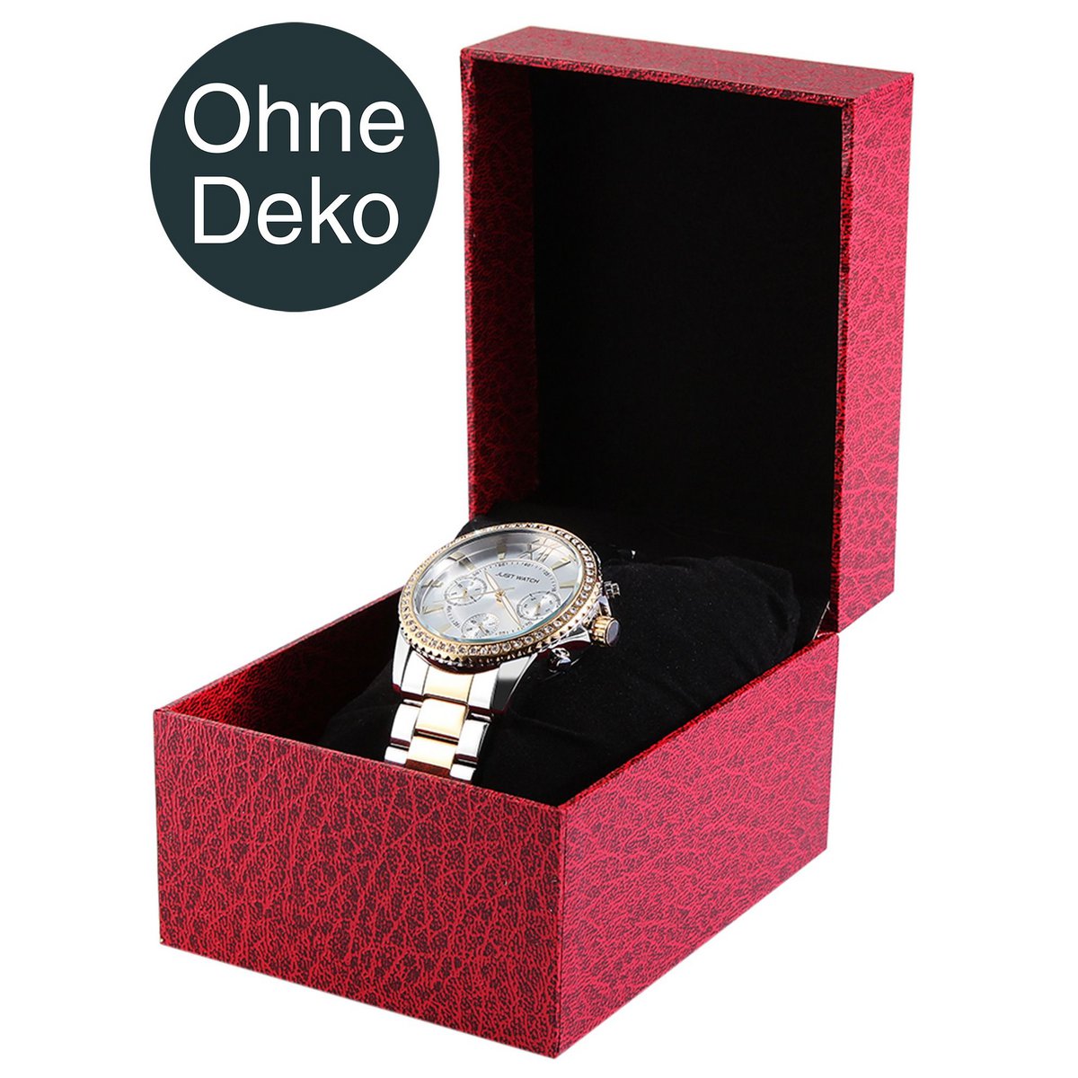 Watch folding box, cardboard, red, 7.5 cm x 9 cm x 11 cm