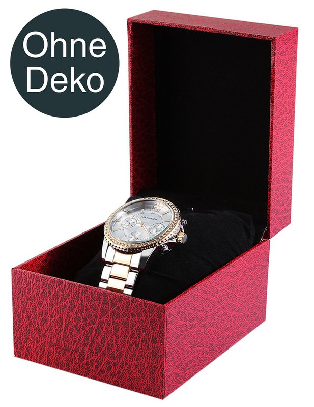 Watch folding box, cardboard, red, 7.5 cm x 9 cm x 11 cm