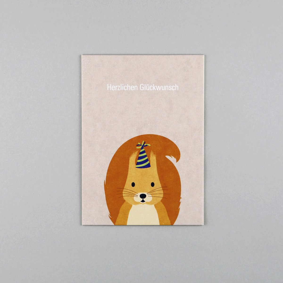 Postkarte Holzschliff Eichhörnchen