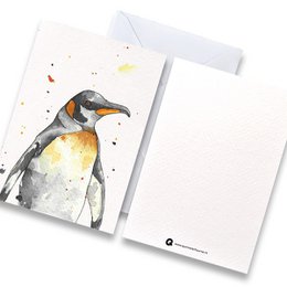 Cartoncino colore pinguino con busta