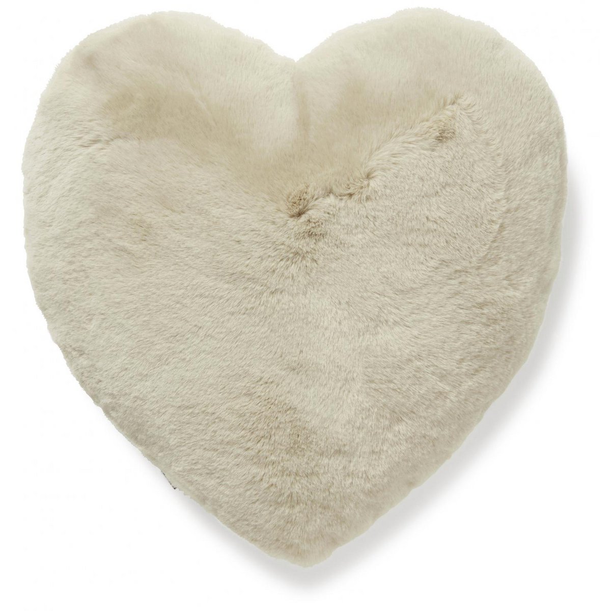 Valentine - flauschiges Herzkissen - Beige