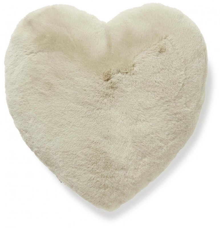 Valentine - Fluffy heart cushion - Beige