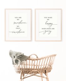 Ensemble de 2 affiches You are my sunshine, poste non sexiste, affiche de chambre de filles, affiche de citation, impression de chambre de filles, affiche de chambre de garçons