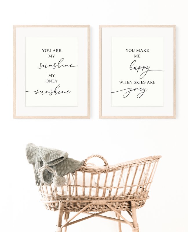 Ensemble de 2 affiches You are my sunshine, poste non sexiste, affiche de chambre de filles, affiche de citation, impression de chambre de filles, affiche de chambre de garçons