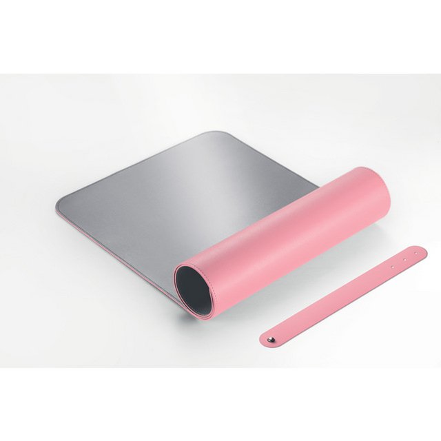 Onderlegger oprolbaar Sigel roze-zilver, 800x300x2mm imitatieleer, dubbelzijdig