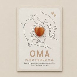 Card for Grandma, Mother's Day with real agate, postcard congratulations