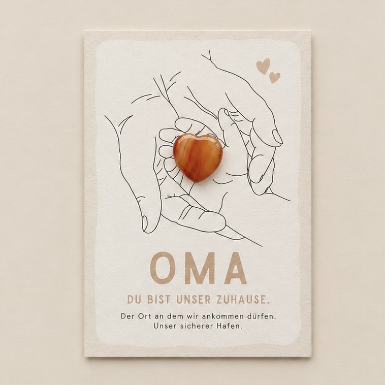 Card for Grandma, Mother's Day with real agate, postcard congratulations
