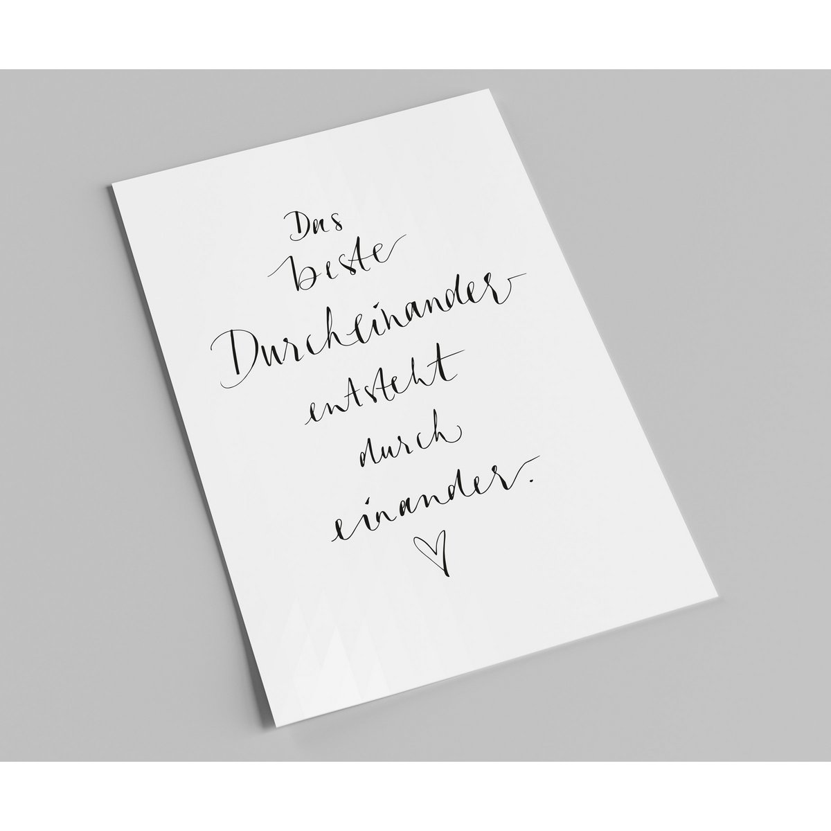 Schriftzug-Karte | Das beste Durcheinander entsteht durch einander | Liebeskarte mit Spruch | Postkarte