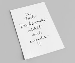 lettering card | The best mess comes from each other | Love card with saying | postcard