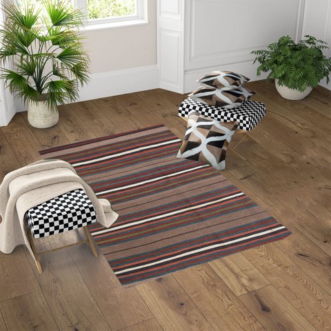 Vintage Mandel Frost Kilim Wollteppich