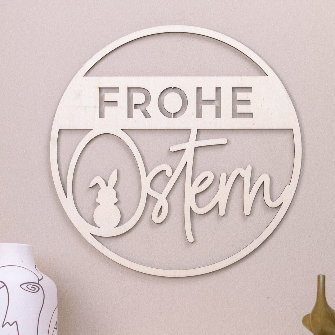 Holzkranz Frohe Ostern (VE = 2 Stk)