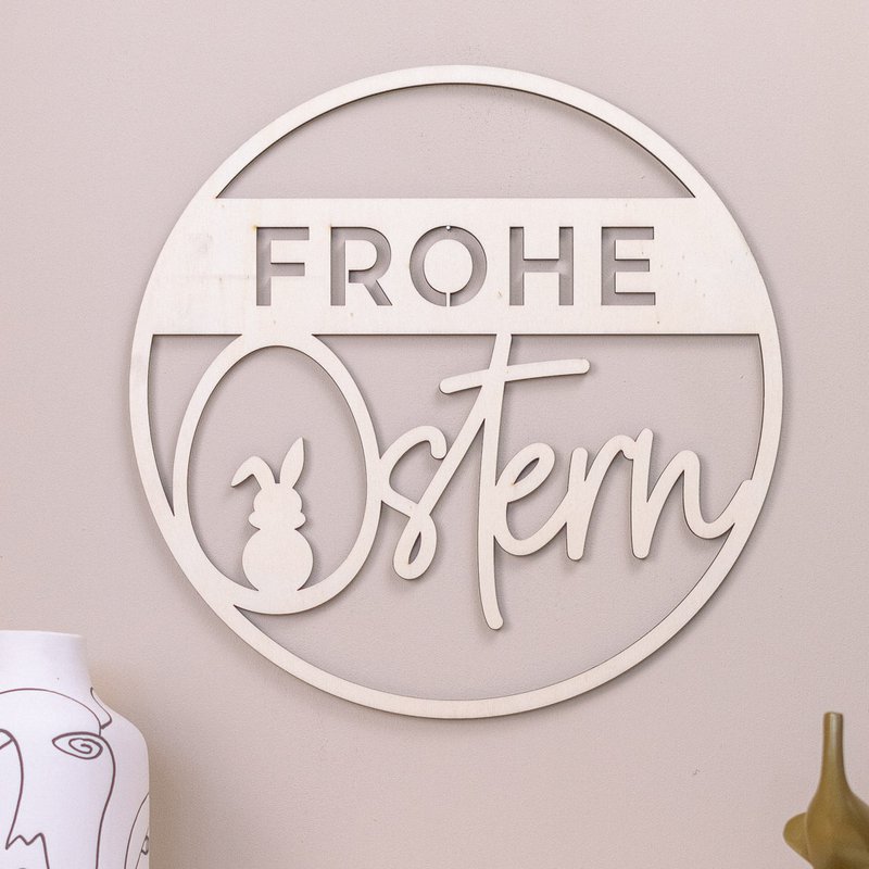 Holzkranz Frohe Ostern (VE = 2 Stk)