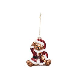 Xmas Hanger - Santa Bear - Glass - 9,5x6x10,5cm