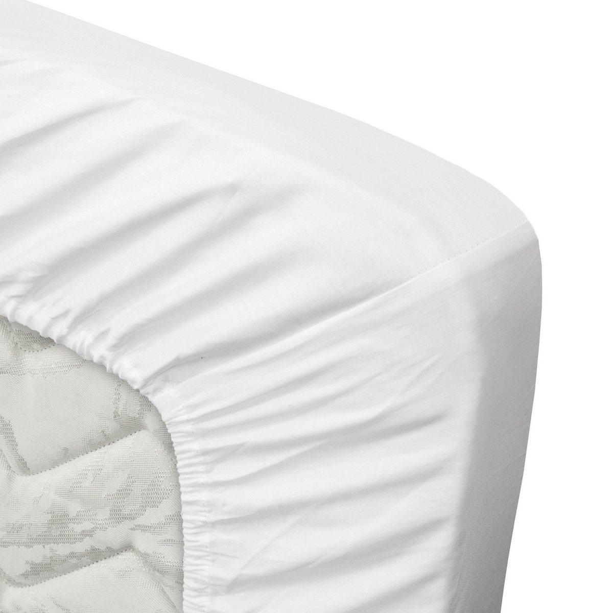 100% Bomuld Satin Topper Fitth Sheet - Hvid
