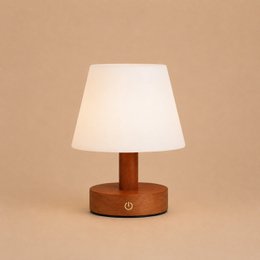 Teddy kastanjebruine houten oplaadbare tafellamp