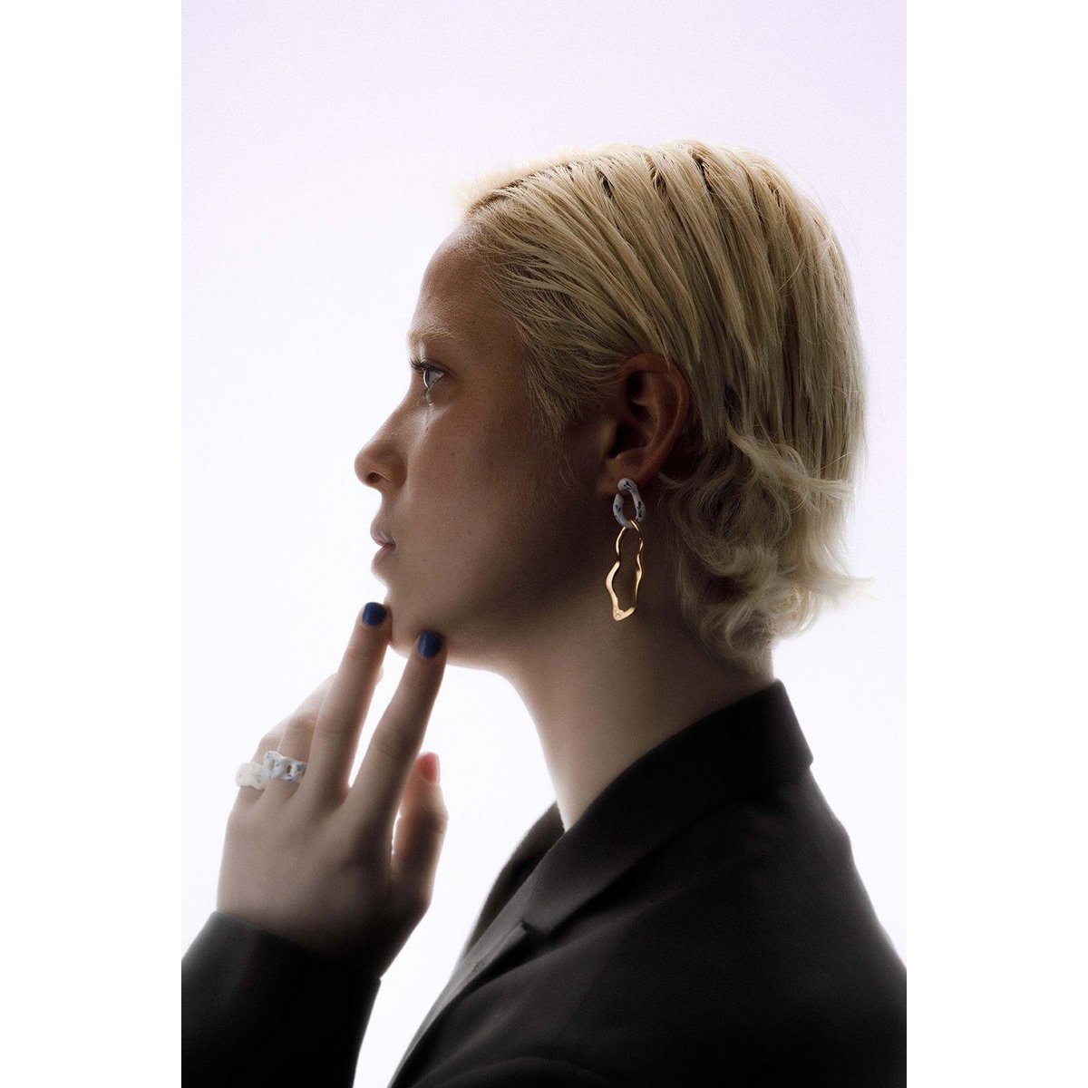 Varia Enamel 2-in-1 Earrings — White