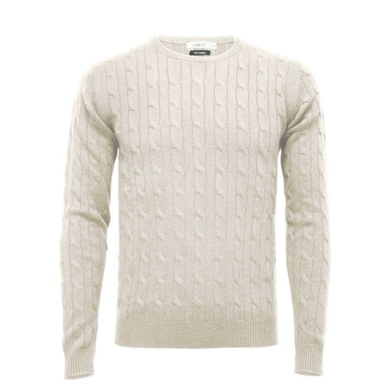 Pull torsadé à col rond en cachemire Woolwhite