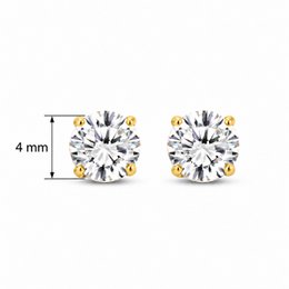 New Bling 9NBG-0005 – 14-karatowe złote kolczyki damskie – Kolczyki sztyfty z cyrkoniami 4 mm – Prezent