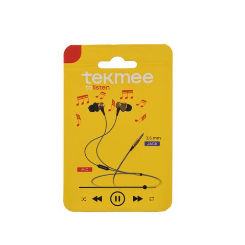 Wired Stereo In-Ear Headphones with Microphone, Metal Earphones, Optimal Sound Quality, 3.5mm Jack