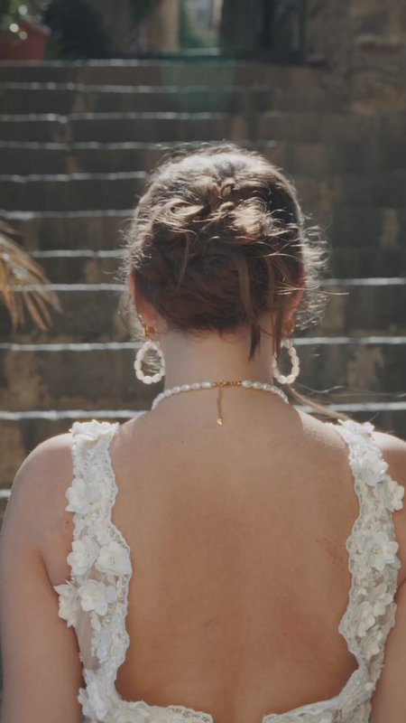 Aire - Drop earrings with river pearls