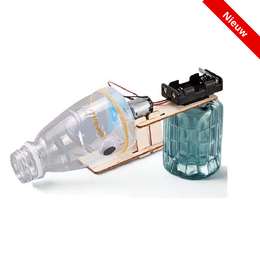 Transparent plastic vacuum cleaner model, teal green dust container, educational STEM building kit, mechanical assembly toy.