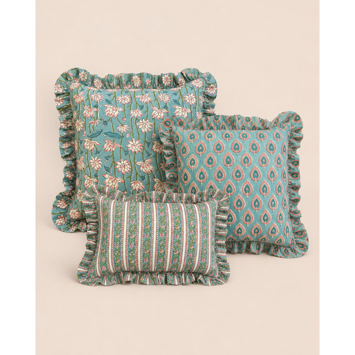 Peacock Blue Square CUSHION