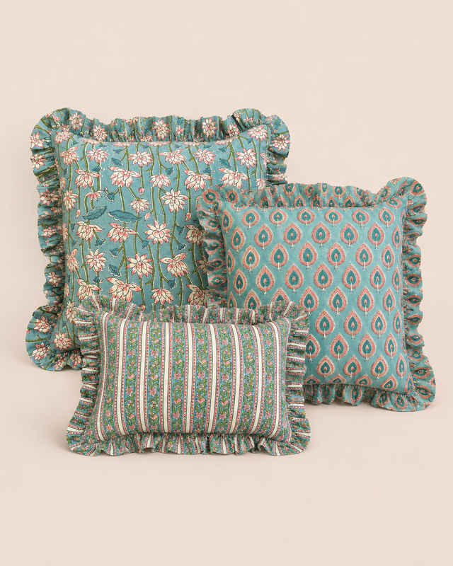 Peacock Blue Square CUSHION