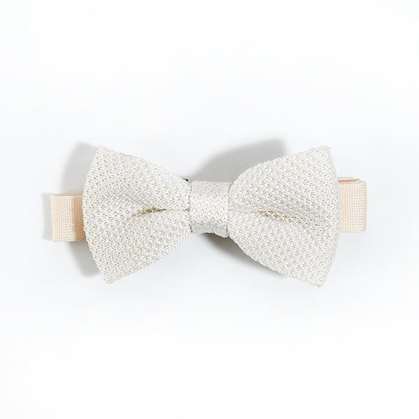 Cream knitted bow tie