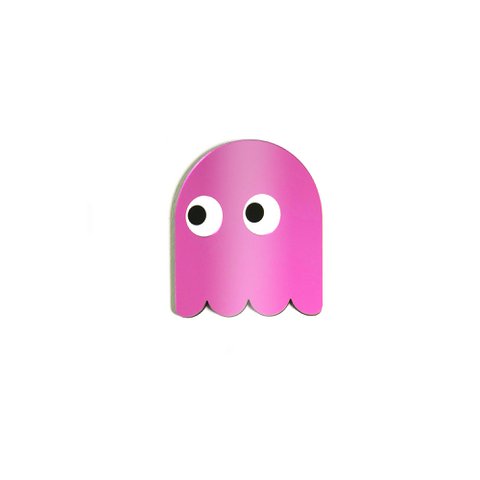 Farbiger Spiegel Pac Man - lose Figur Ghost Pink