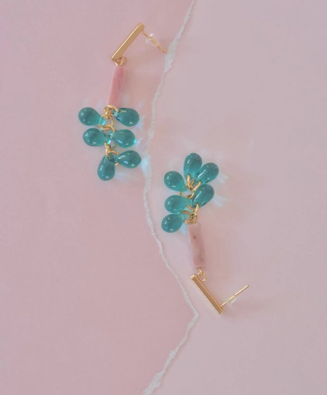 Boucles d'oreilles en verre à bulles