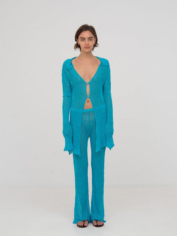 Saint Knit Blue Maxi Pants