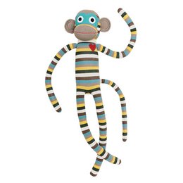 Hyggesok monkey maxi striber grå/multi