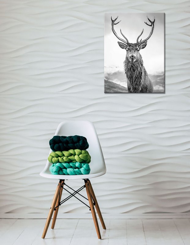 Vægbillede DEER 46x61 cm lærred billedbåre ramme dekoration moderne